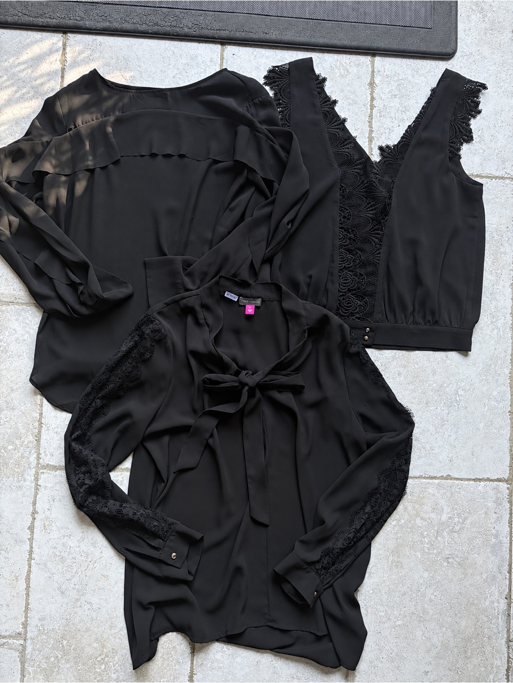 Black Blouse Bundle - RW &Co- Banana Republic & Vince Camuto – 3 Pieces